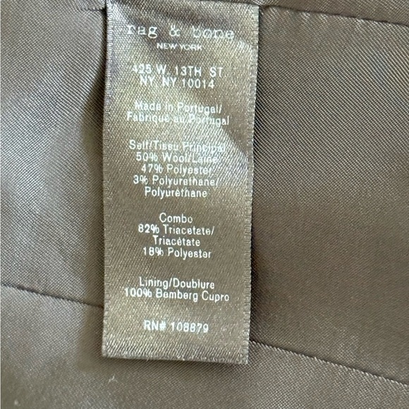 RAG & BONE Uni Contrast Piping Wool Blend Blazer Size 00 - Picture 10 of 16